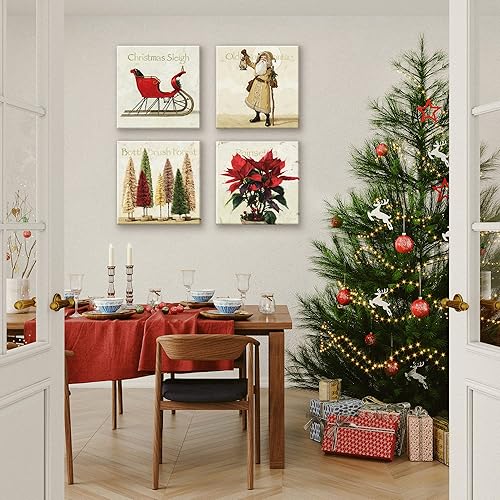 Miniatura 2 de Sullivans Darren Gygi Poinsettia - Lienzo, impresión giclée de calidad de museo, envuelto en galería, hecho a mano en Estados Unidos, 9 pulgadas de