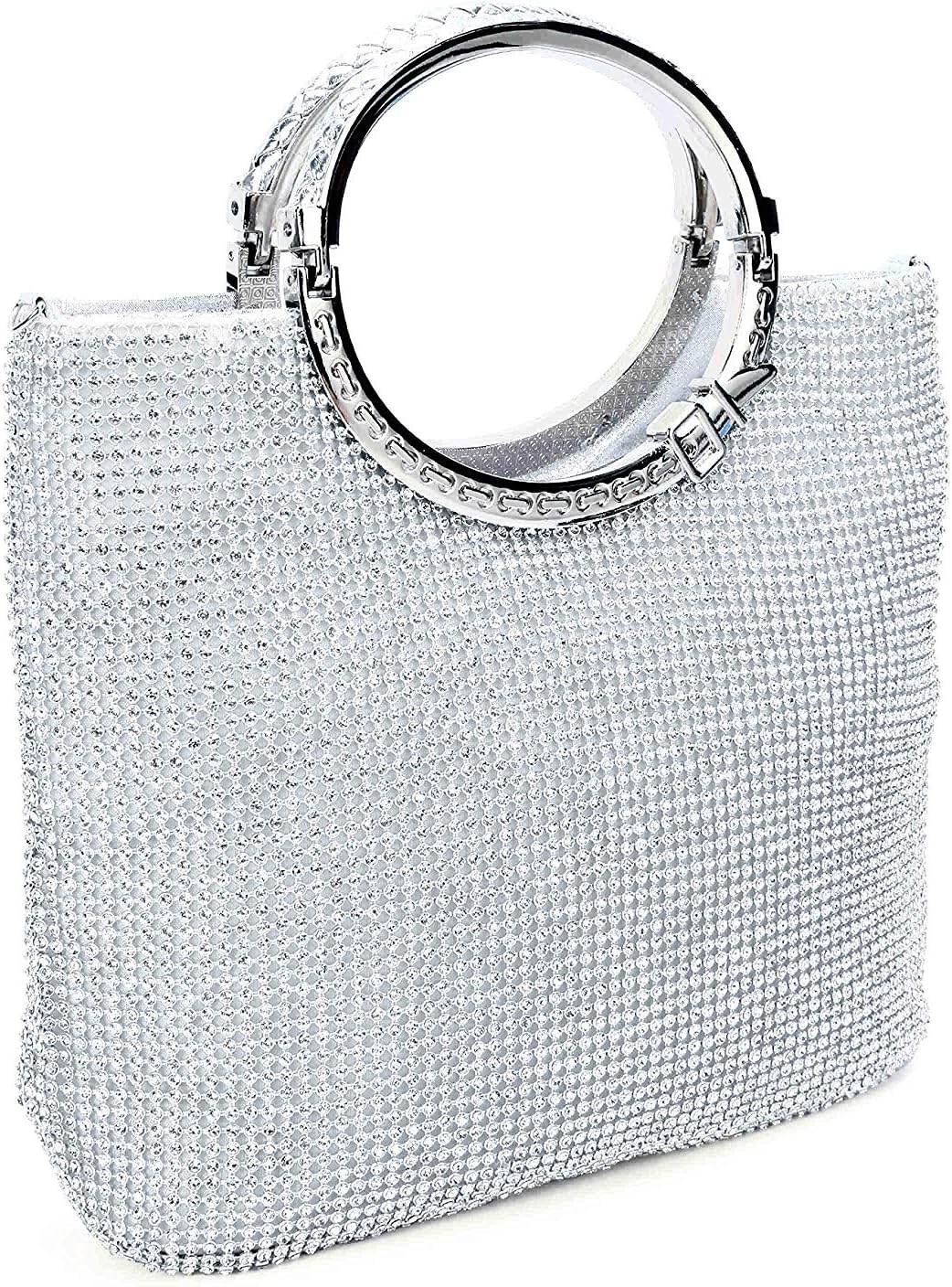 MomeracoWomen Crystal Rhinestone Evening Clutches Bags Wedding Purse Handbags