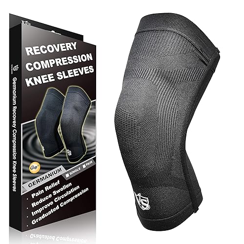 Vital Salveo-Best - Rodillera de compresión para hombres y mujeres, rodillera de germanio para correr, baloncesto, senderismo, gimnasio,