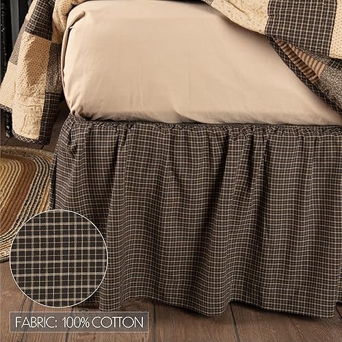 Miniatura 3 de VHC Brands Kettle Grove - Falda de cama individual de 39 x 76 x 16 pulgadas, accesorio de ropa de cama primitiva, color negro campestre