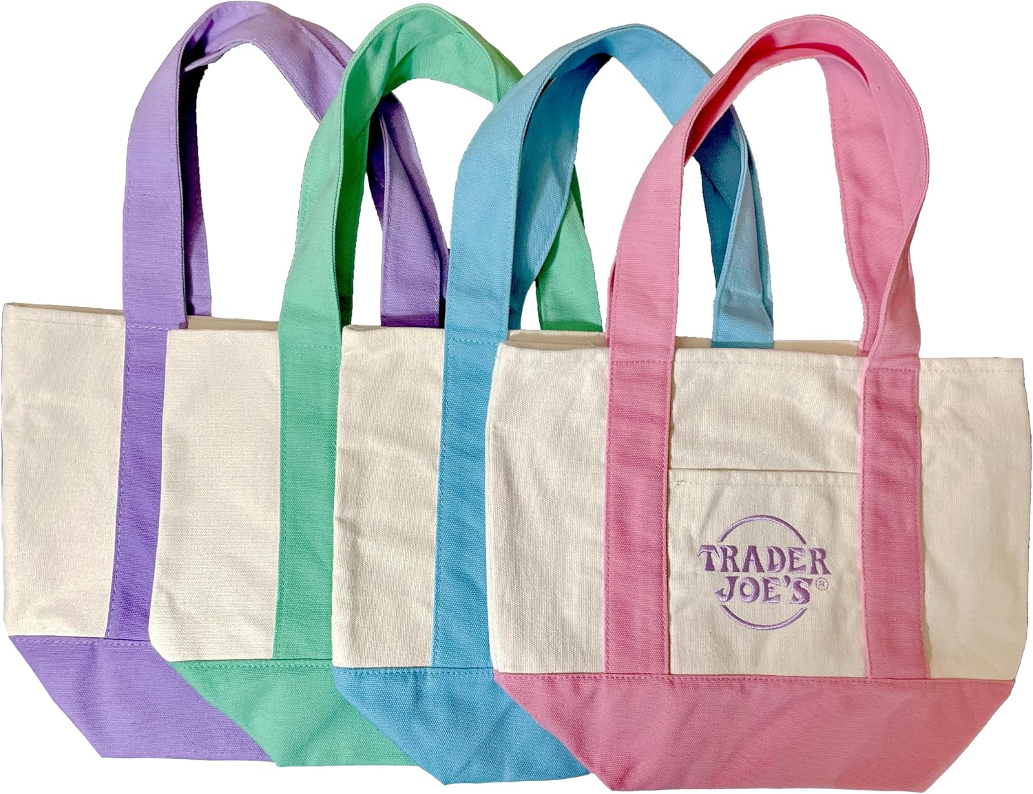 Set of Four Limited Edition Mini Pastel Canvas Totes Bags image 4