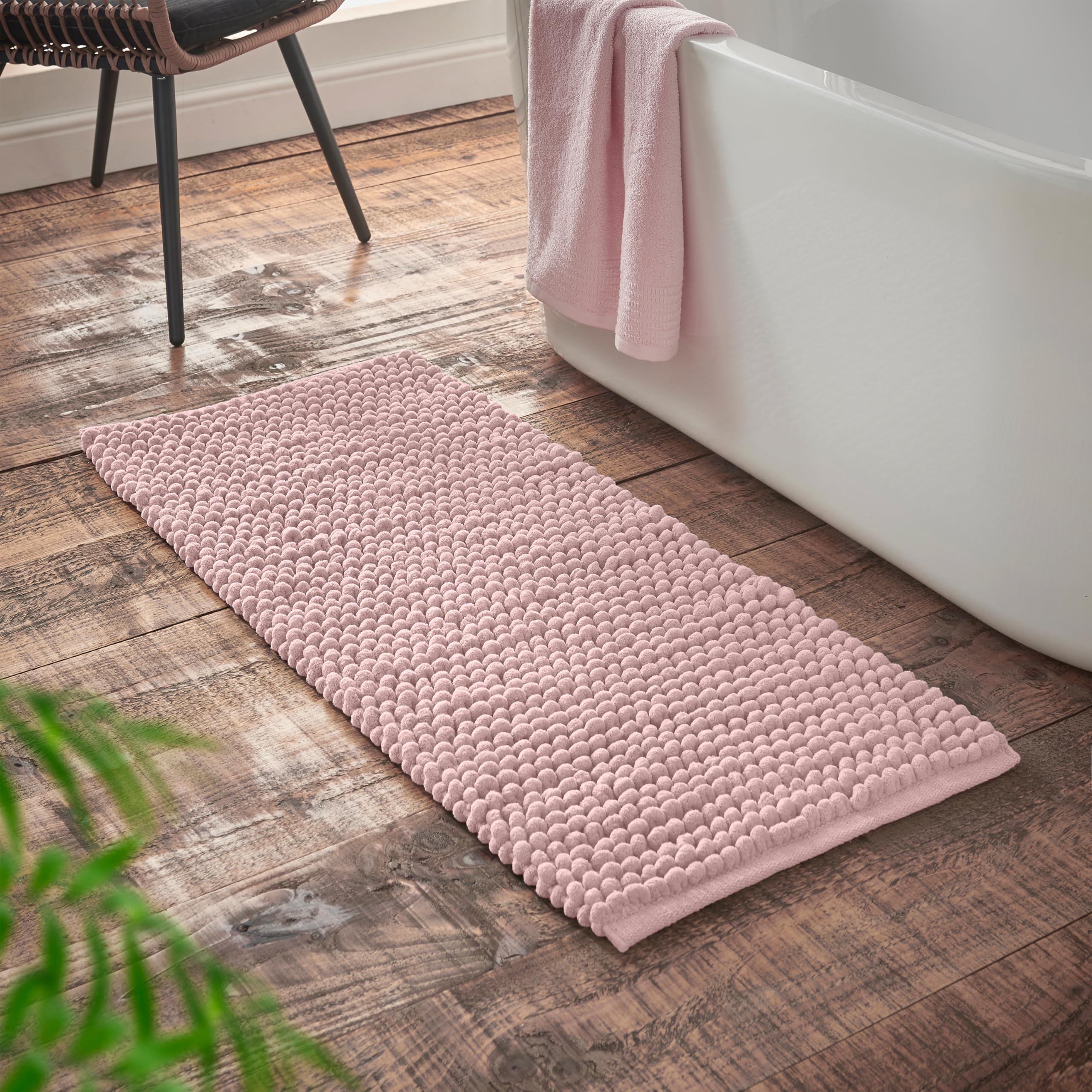 Bianca Aspen Bobble 50X120 Cm Bath Runner Pink from B&Q