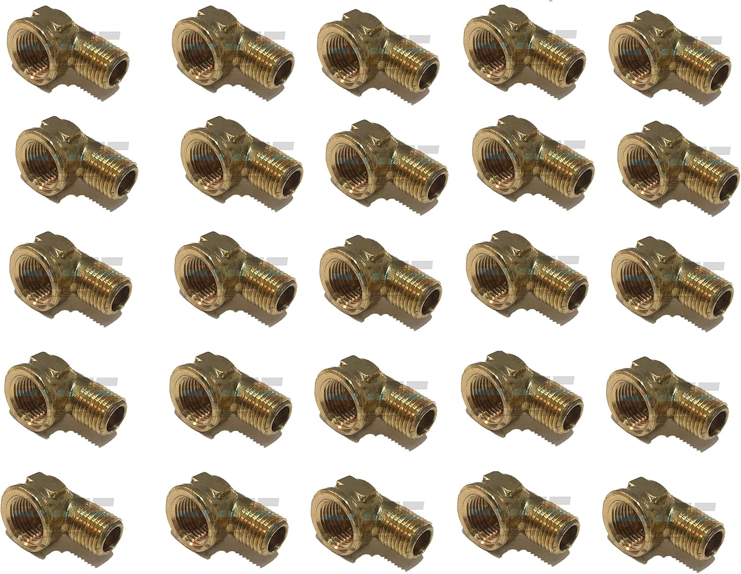 Forged Brass 90 Degree REDUCING Street Elbow 3/8" Female NPT X 1/4" Male NPT Fuel/AIR/Water/Oil/Gas WOG (Qty 010)