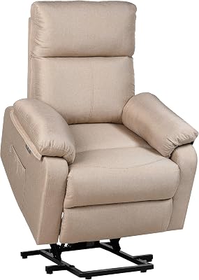 ECODE® Sillón Reclinable Eléctrico de Tela con Levantapersonas, Reposabrazos Lavables, Calor y USB de Carga - Comodidad para Personas Mayores en Salones o Espacios Reducidos