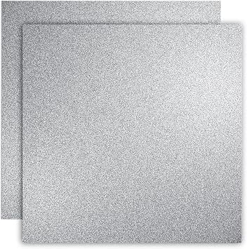 YINUOYOUJIA Silver Glitter Cardstock Paper 12 Sheets 12" x 12" Heavyweight Glitter Cardstock Construction Premium Sparkly Paper for Cricut Machine, Craft, Scrapbooking, DIY Projects Decorations 300GSM