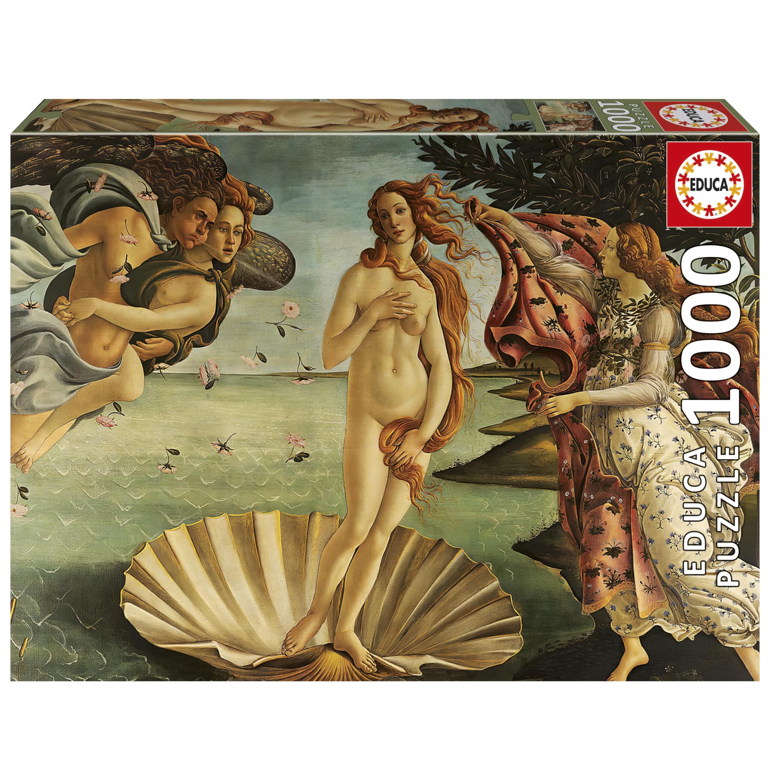 Educa - 1000 Piece Jigsaw Puzzle for Adults | The Birth of Venus | Botticelli Art Masterpiece | Assembled 68 × 48 cm | Adult Jigsaw | Ages 14+ (20580)
