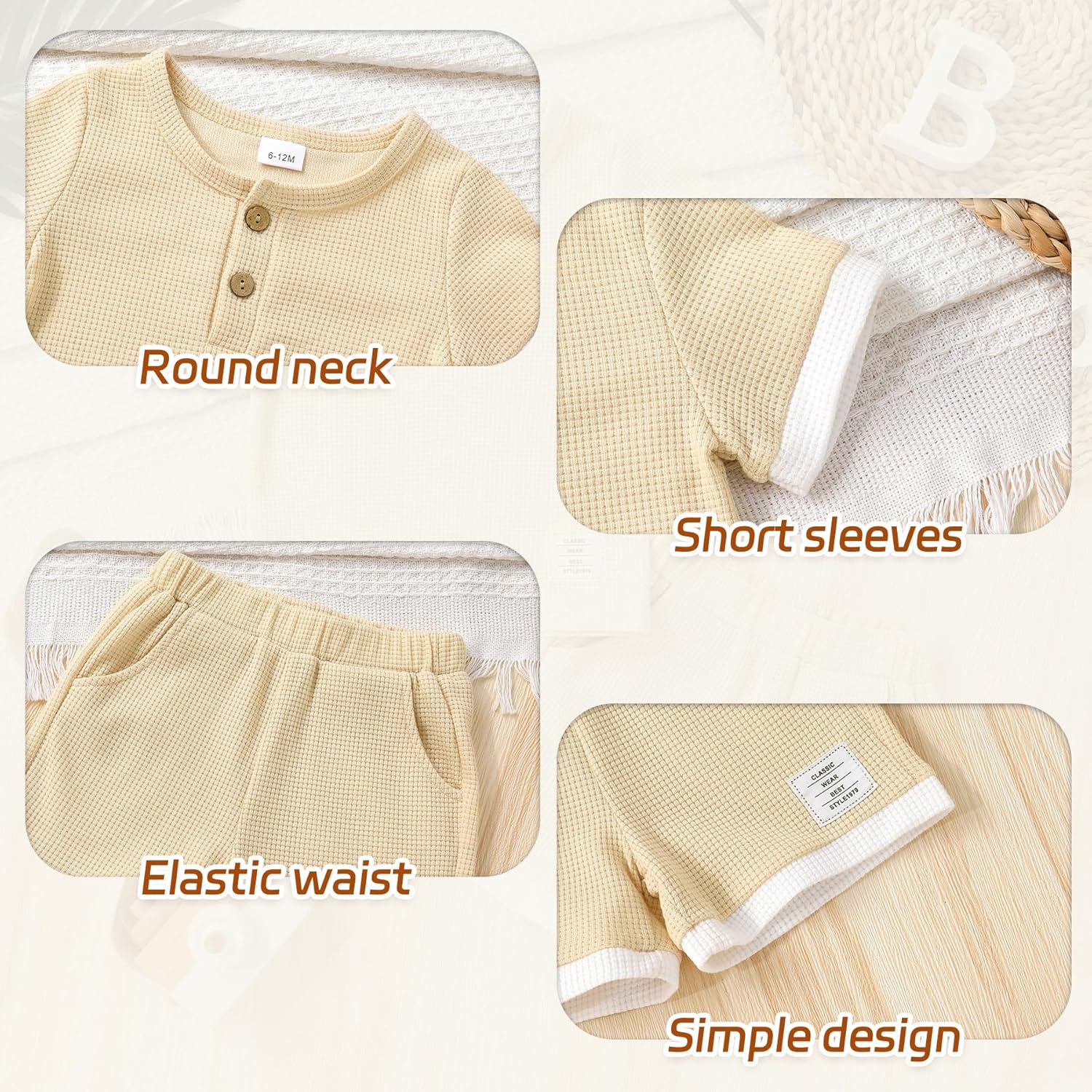 Happy Town Toddler Boy Clothes Baby Summer Outfit Casual T-Shirt and Shorts Set 2 Piece Infant Clothing - Image 4