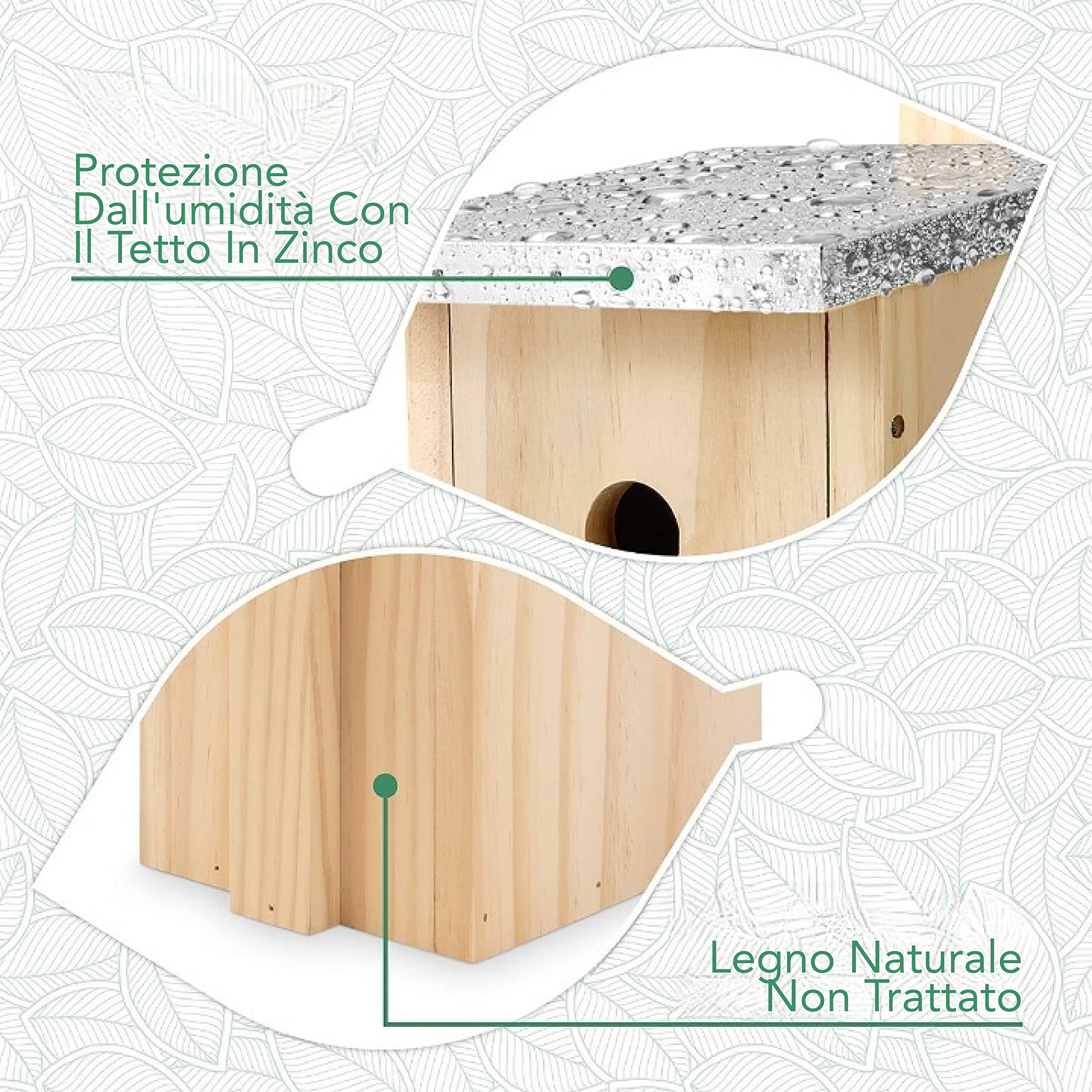 WILDLIFE FRIEND I Casetta per Uccellini da Esterno - Da Appendere in Giardino come Nido per Passeri, Cinciallegre e Altri Piccoli Uccelli - Resistente alle Intemperie - In Legno Massello - 33x15x22 cm