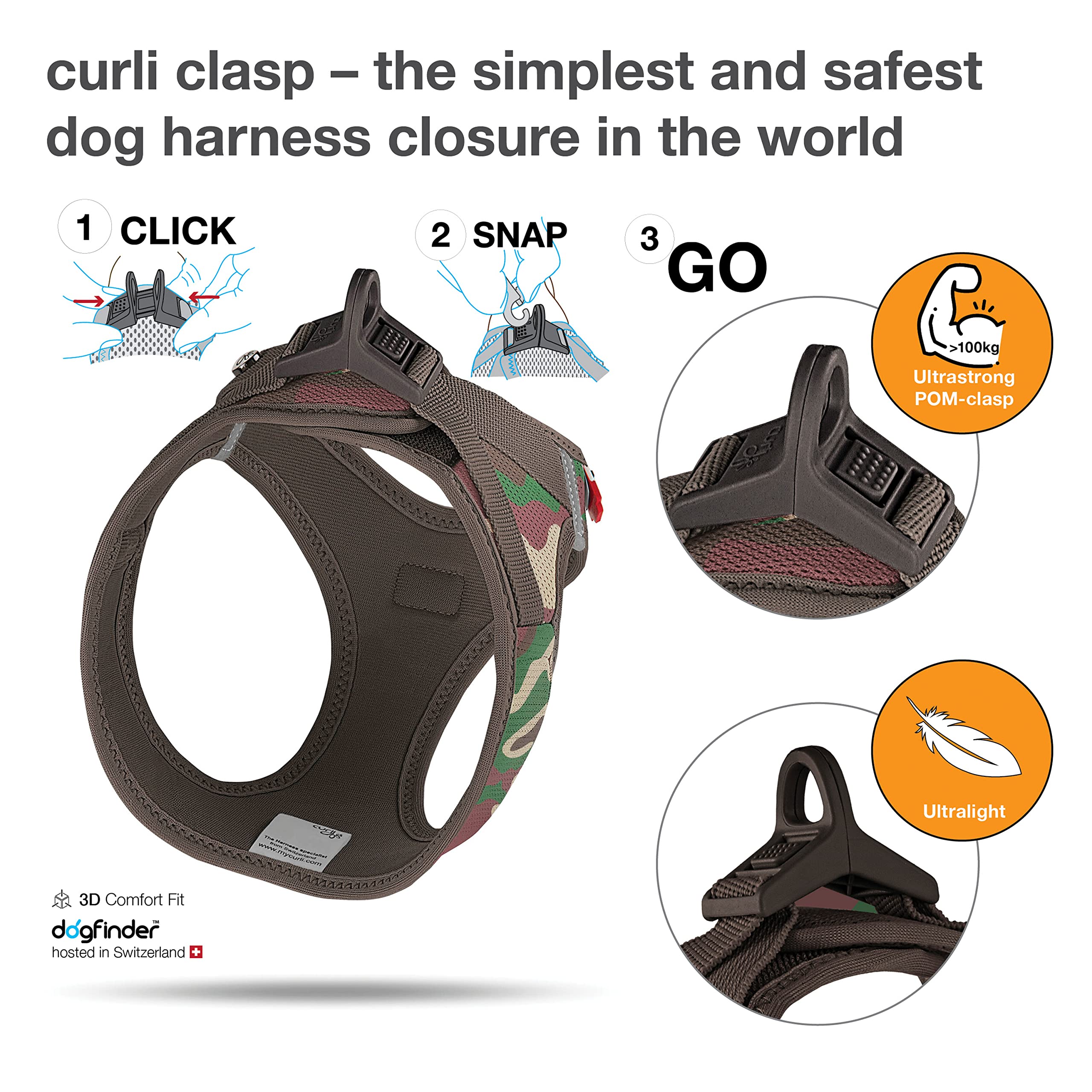 Amazon | curli(カーリー) ベストエアメッシュハーネス・クラスプ カモ