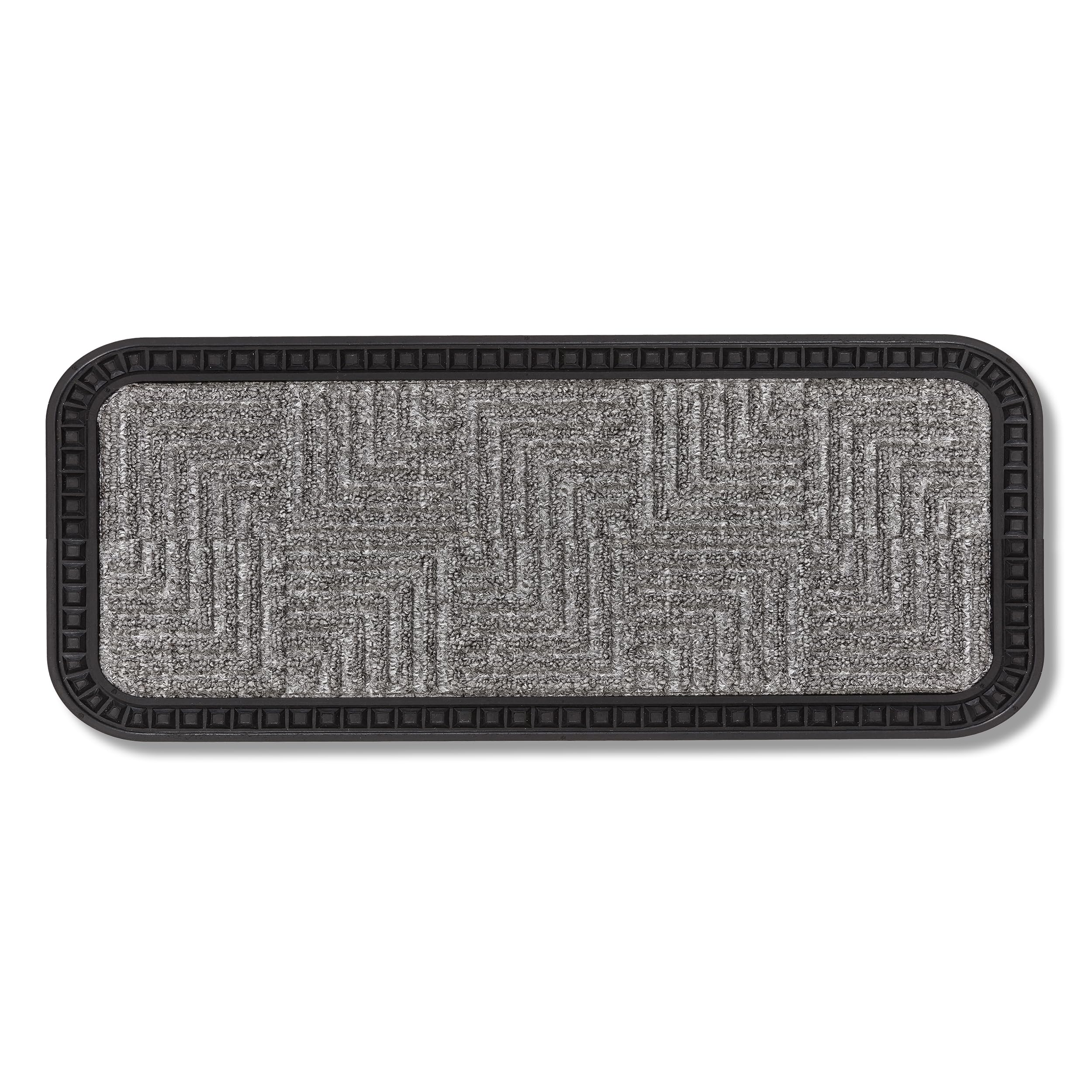 Astra Felpudos - Clean-Off - Dirt-Trap - Felpudo de Exterior - Felpudo - Apto para escalones - Felpudo Resistente - 25 x 60 cm - Plata | Alfombrilla de goma robusta para puerta, duradera, muy resistente, fácil de limpiar