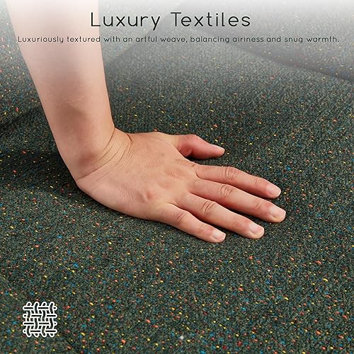 Miniatura 7 de HOMREST Silla cruzada con brazos y ruedas, silla de oficina de patas cruzadas de tamaño grande con asiento extra ancho y cojín de respaldo flexible,