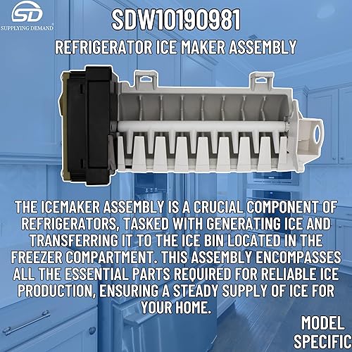 Miniatura 3 de Supplying Demand Reemplazo del ensamblaje de la máquina de hielo para refrigerador W10190981 W10122533