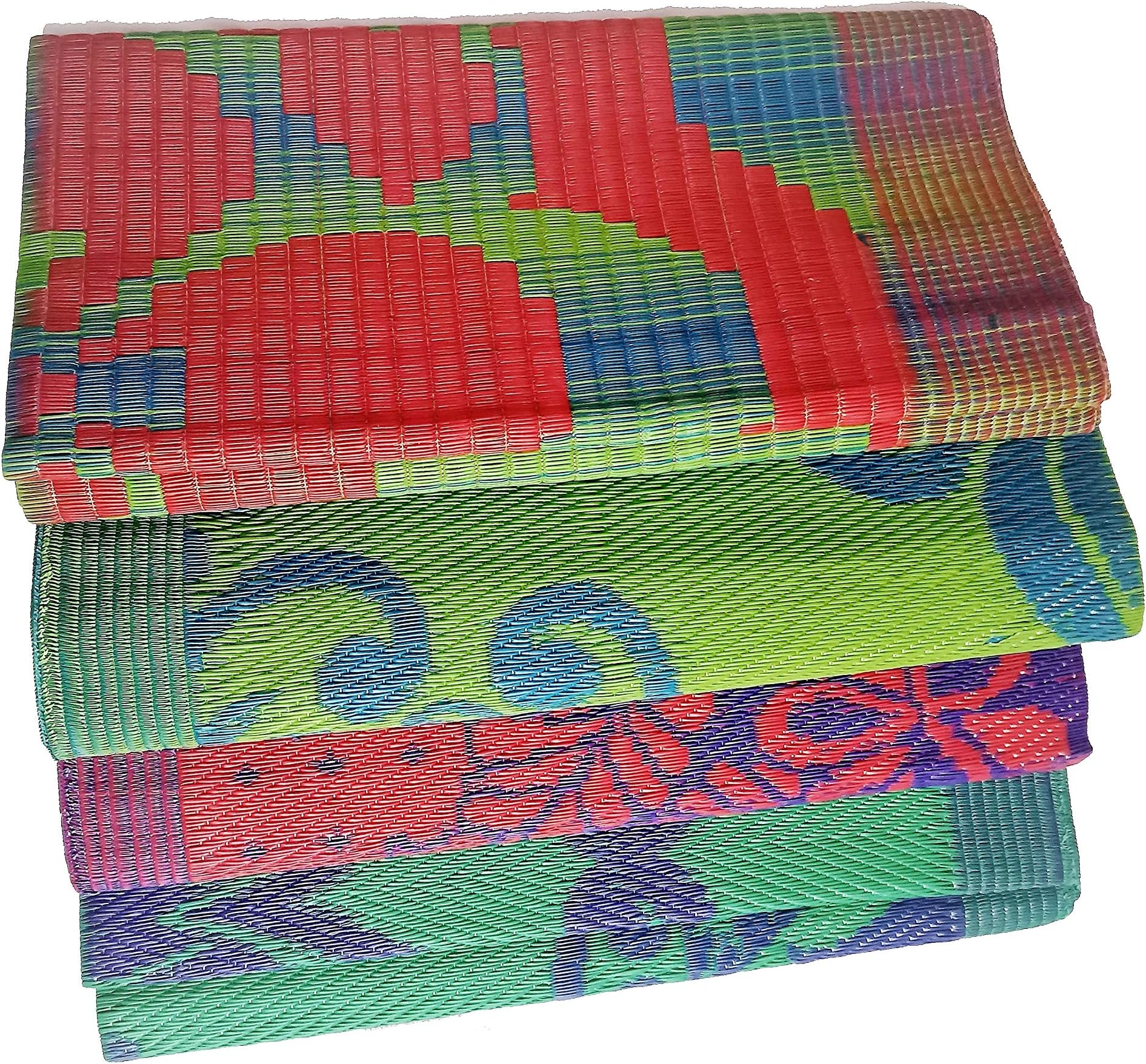 Indoor Outdoor Plastic Chatai|Floor Plastic Mat|Perfect for Home, Outdoor, Balcony, Living Room, Floor Sitting, Yoga (Multicolor, Size : 6 Feet X 4 Feet, Pack of 1)