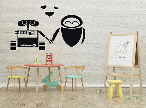 Miniatura 6 de Wall E and Eve Love - Calcomanía de pared de vinilo para decoración del hogar para dormitorio, sala familiar o sala de juegos, adhesivo decorativo