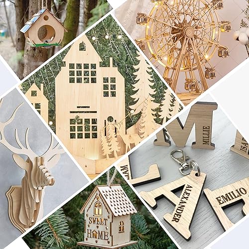 Miniatura 7 de LotFancy Hojas de tilo para manualidades, paquete de 12, 12 x 12 x 18 pulgadas, hojas de madera contrachapada de 0.118 in de grosor, tableros de