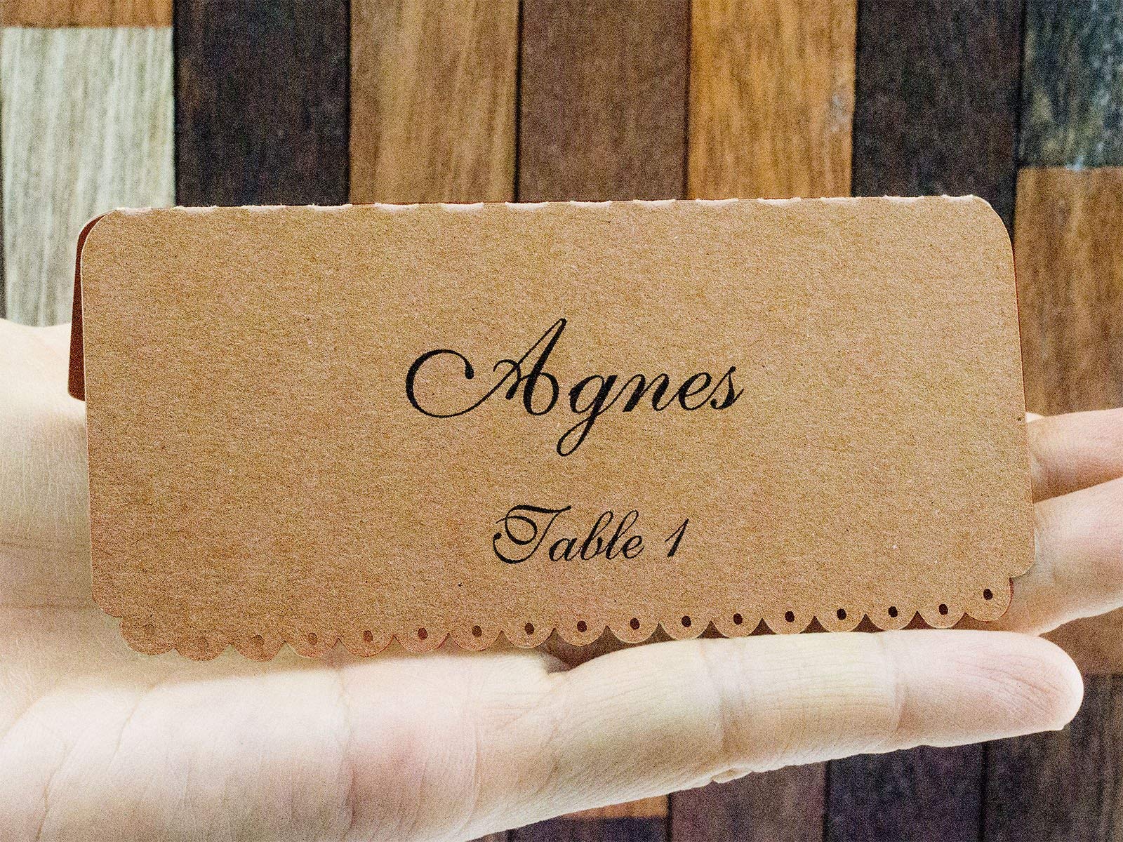 Summer-ray Segnaposto Vintage In Cartone Kraft Con Design Pizzo, 48 Pezzi, 9x4,2 Cm, Personalizzabili - Ideali Per Matrimoni E Feste