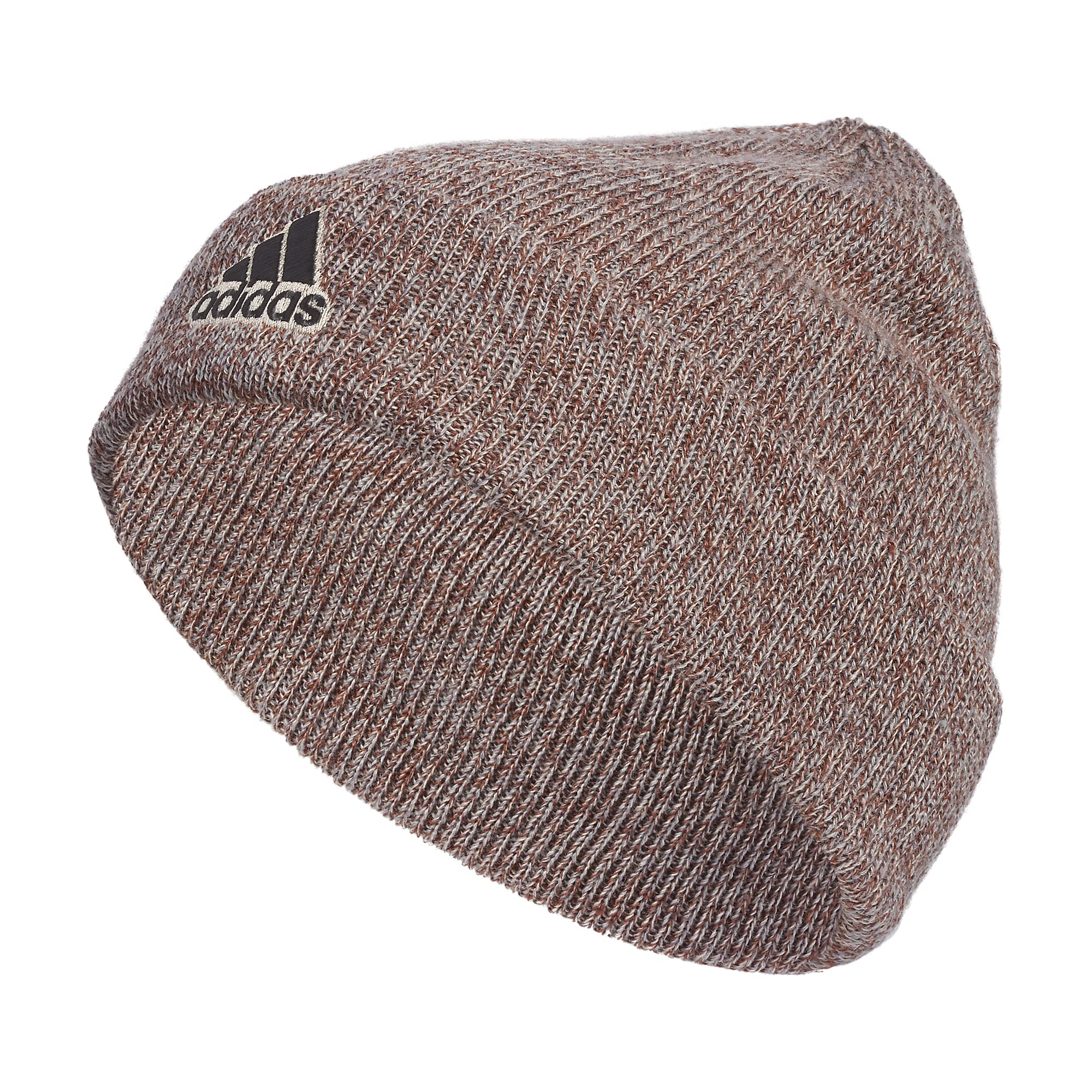Adidas Men's Wonder Beige-Preloved Brown-Grey Three/Carbon Grey Team Issue Beanie, Standard Fit Cuffed Acrylic Knit Hat/Cap For Winter, One Size