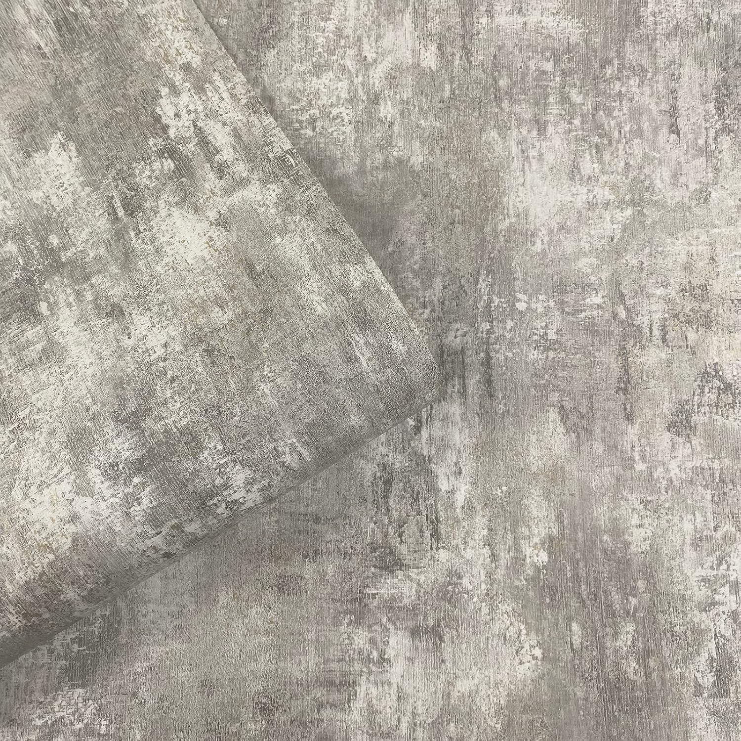 Muriva Cove Wallpaper - Modern Wallpaper for Living Room, Bedroom, Fireplace - Decorative Luxury Wall Paper with Distressed Pattern, Textured Finish & Metallic Detailing