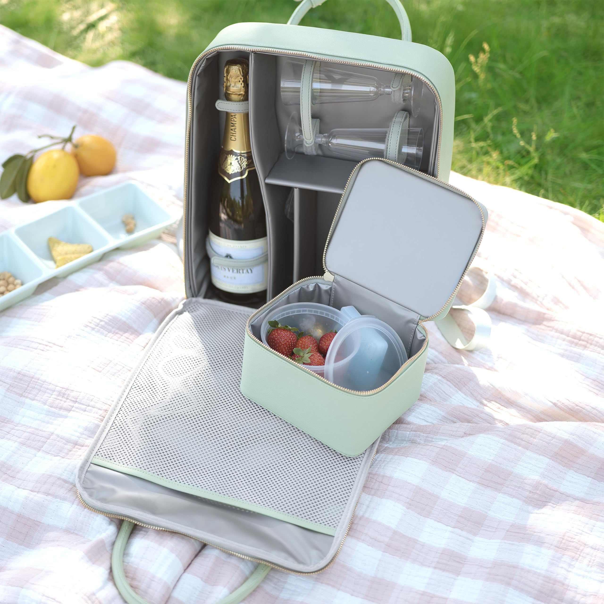 Stackers Sage Green Picnic Backpack - Image 3