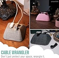 Vista 6 de Smartish® Magnetic Cord Holder - Cable Wrangler Organizer with Magnet Clips for Charger Management on Desktop, Nightstand for USB-C + Lightning - No