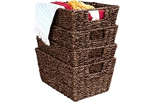 Best Choice Products Rustic Set of 4 Wicker Baskets