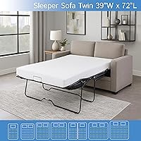 Vista 2 de Protector de colchón para sofá cama tamaño individual, 39 pulgadas de ancho x 72 pulgadas de largo x 5 pulgadas de profundidad, funda impermeable