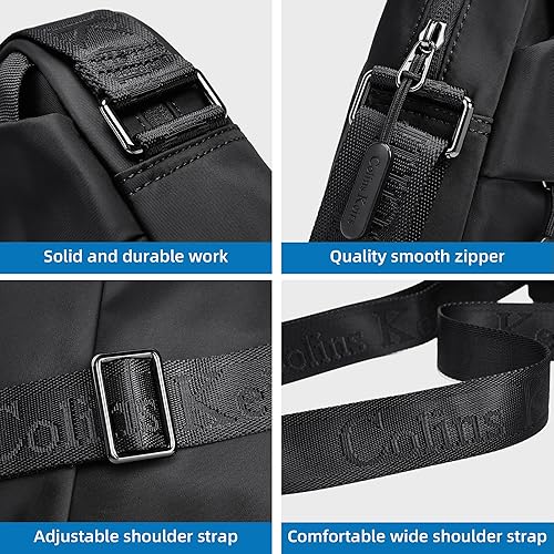 Miniatura 6 de Colins Keirs Bolso bandolera para hombre, bolso bandolera de viaje con cremallera y correa de hombro ajustable. Bolsa de mensajero pequeña, color