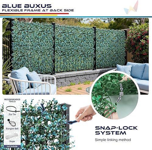 Miniatura 121 de Windscreen4less 6 paneles artificiales de boj de 20 x 20 pulgadas, seto topiario, plantas, hierba, pantalla de privacidad para exteriores, Boj