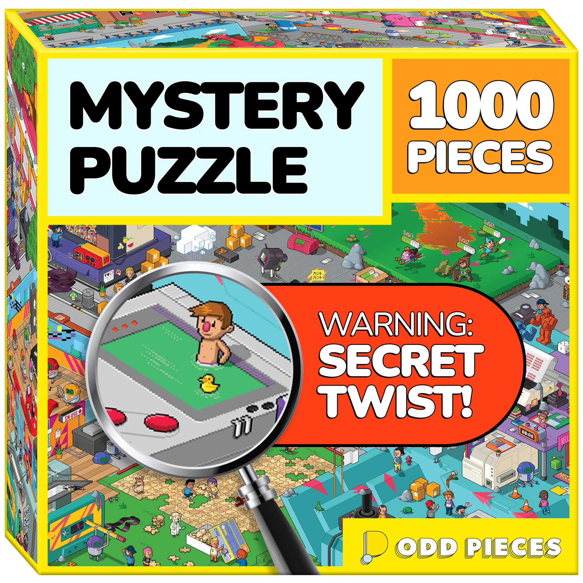 Odd Pieces Jigsaw Puzzles 1000 Pieces with Storytelling Comics, for Women, White Elephant, Mystery Puzzle for Adults & Kids - 19.7'' x 27.6''