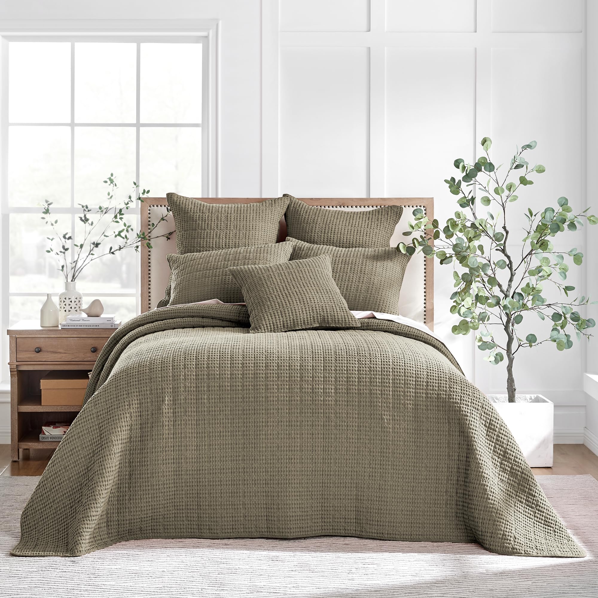 TADY＆KING セット Amazon.com: Levtex Home Mills Waffle King Bedspread Set (122x106in