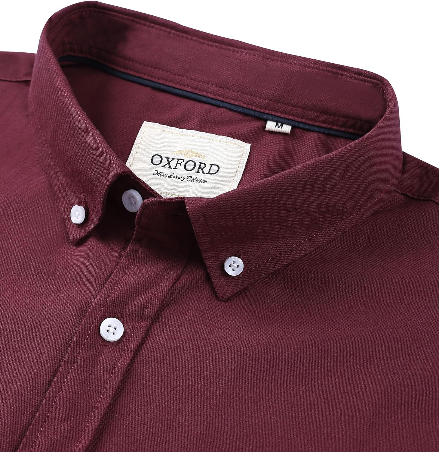 Alimens & Gentle Men's Short Sleeve Oxford Shirt Regular Fit Button Down Collar Shirts with Pocket - Image 2