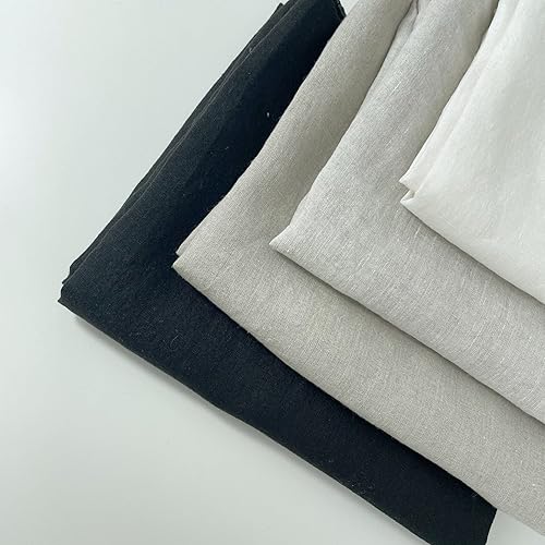 Miniatura 3 de Tela de lino natural oscura y ligera de alto trenzado  Material versátil y duradero para creaciones elegantes, ideal para coser y decoración del