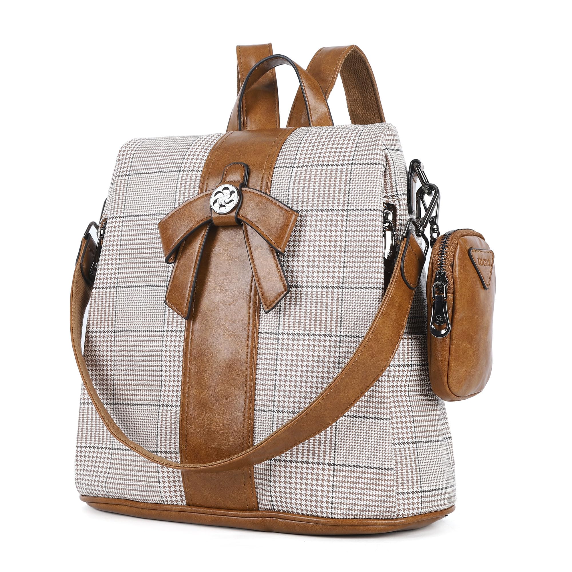 ZOCAI Backpack Purse for Women Fashion Backpack Purses PU Leather Daypacks Anti-Theft Shoulder Bag Satchel Purse