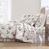 Vista 8 de Laura Ashley - Juego de edredón individual, ropa de cama reversible de franela de algodón cepillado con funda a juego, decoración lujosamente suave