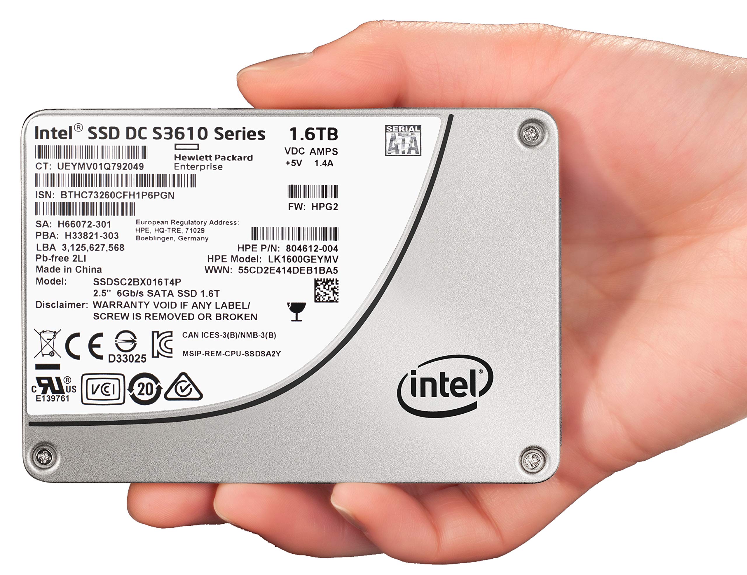 Amazon.co.jp: HPE LK1600GEYMV SSDSC2BX016T4P 1.6TB SATA-III 6Gb/s 