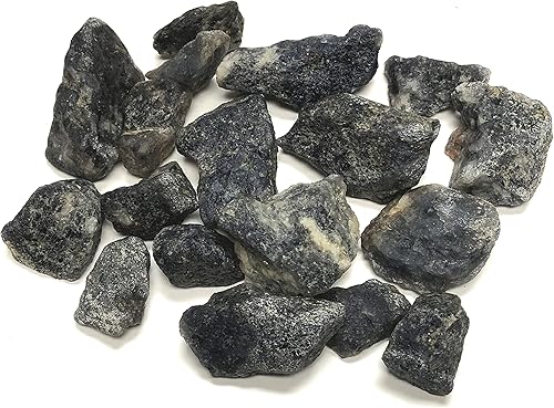 Zentron Crystal Collection - Piedras de Iolita ásperas grandes de 1 pulgada en bolsa de terciopelo (12 libra)