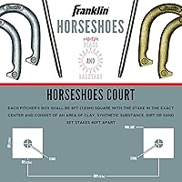 Vista 4 de Franklin Sports - Juego de herradura para caballos que incluye 4 herraduras y 2 estacas para jugar en la playa o en el patio trasero, juego clásico