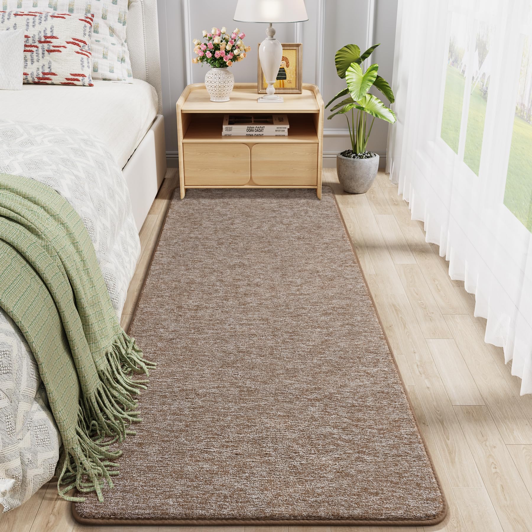 Chicrug Modern 2x8 Runner Rugs for Bedroom Living Room, Memory Foam Low-Pile Hallway Carpet Runner Rug for Entryway Kitchen, Throw Small Kids Rug for