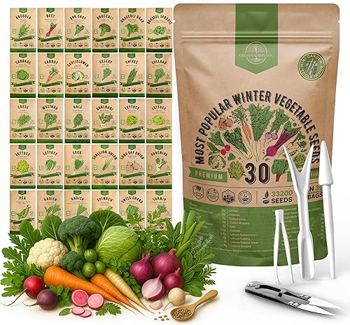 Organo Republic Paquete variado de 30 semillas de huerto de invierno más populares, para exterioresinteriores, más de 33,200 semillas de verduras disponible en Yaxa Costa Rica