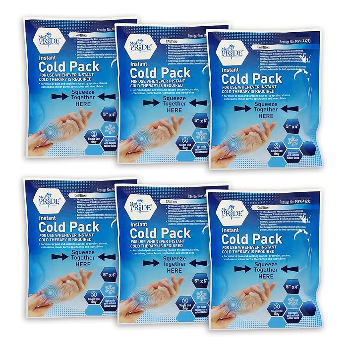 Buy Medpride Instant Cold Pack (4”x 5”) Set of 6 Disposable Cold