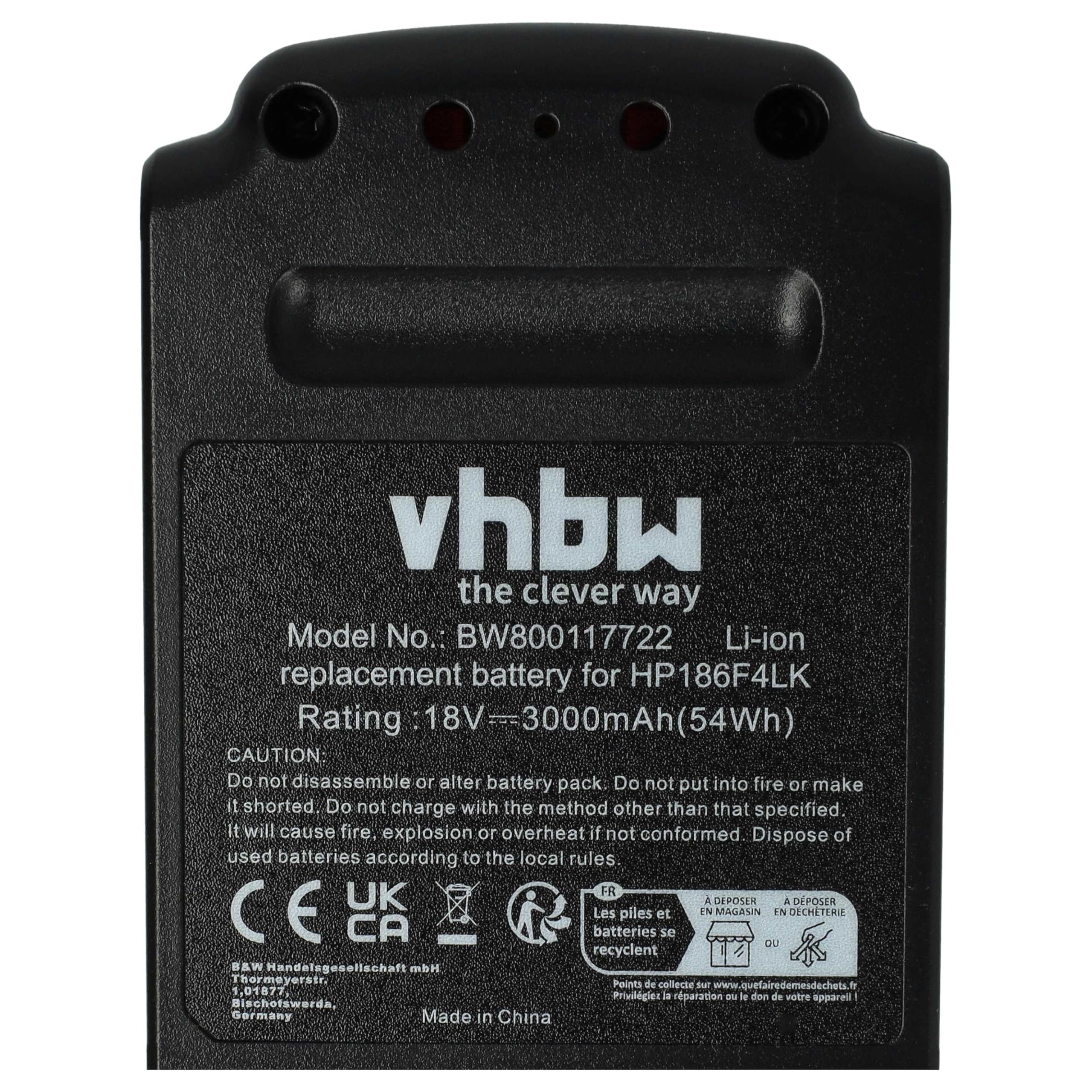 vhbw 2x batteria sostituisce Black & Decker BL4018, BL3020 per utensile elettrico (3000 mAh, Li-Ion, 18 V)
