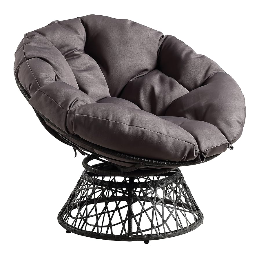 ★Papachance ★ OSP Home Furnishings Wicker Papasan Chair with 360-Degree
