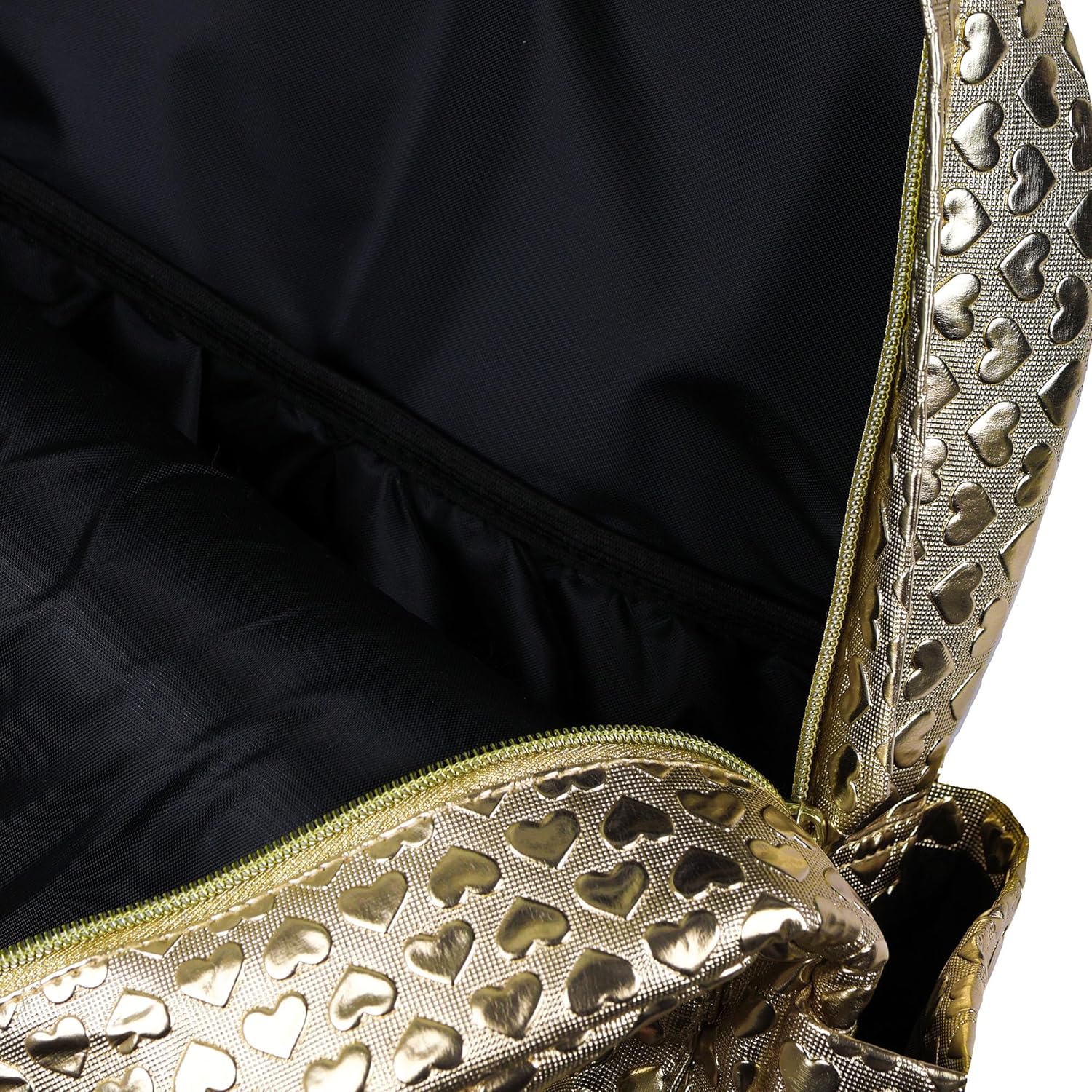 INTIMO PJammy Iridescent Gold Hearts Backpack All-Over Design 16" Book Bag School Tech Sleeve