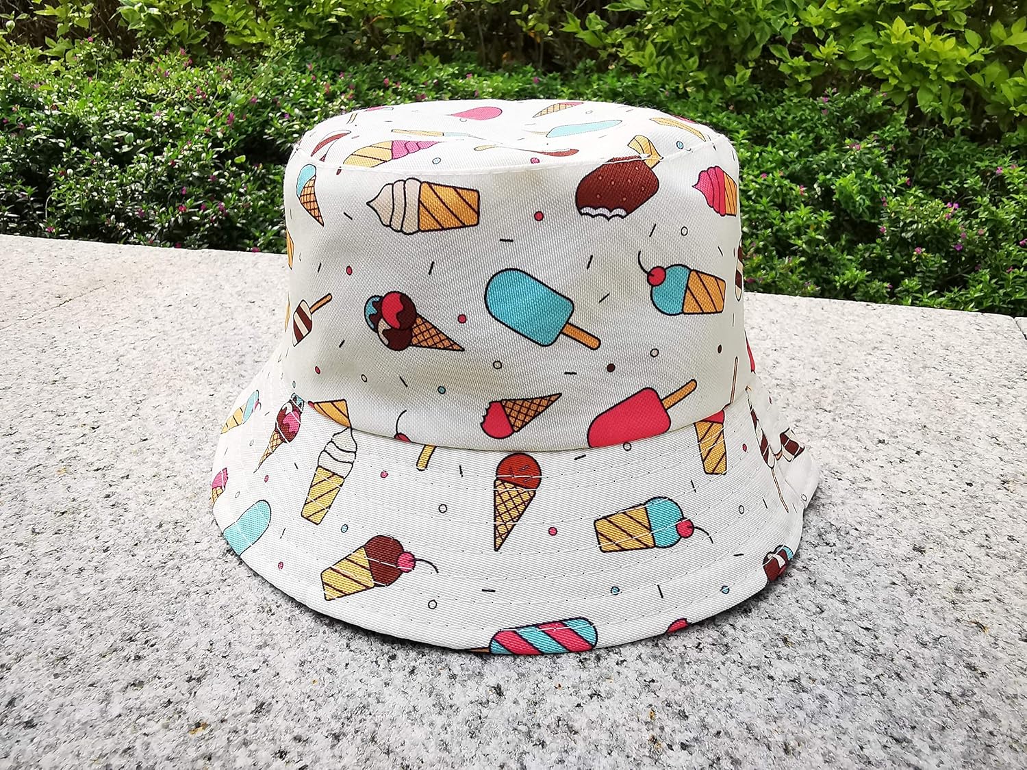Unisex Print Double Side Wear Reversible Bucket Hat - Image 4