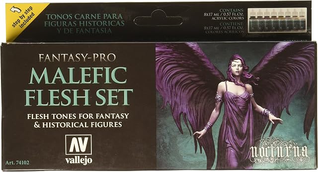 Vallejo VAL74102 AV Fantasy Set-Malefic Flesh, 17 ml (Pack of 8)