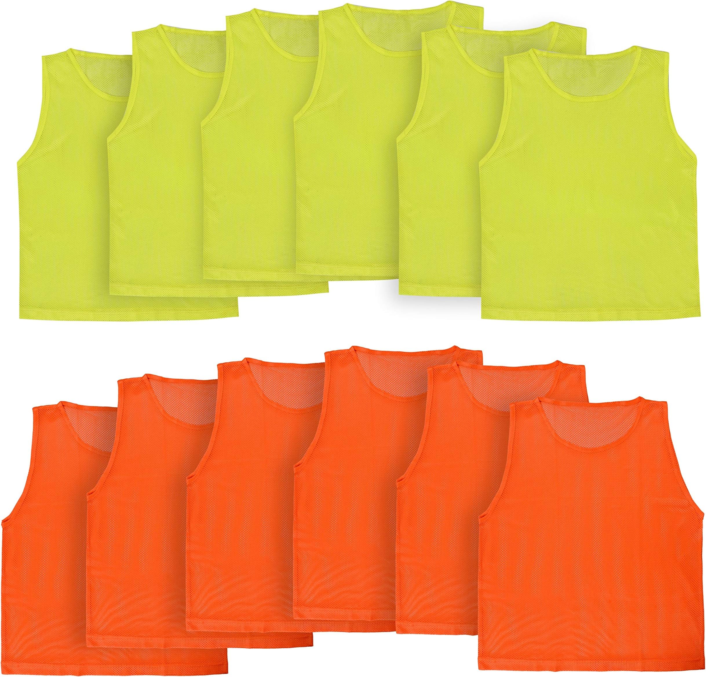 Athllete LITEMESH Pinnies (Set of 12/24 Practice Vests) Youth Pinnies, Pennies for Sports Youth, and Scrimmage Vests