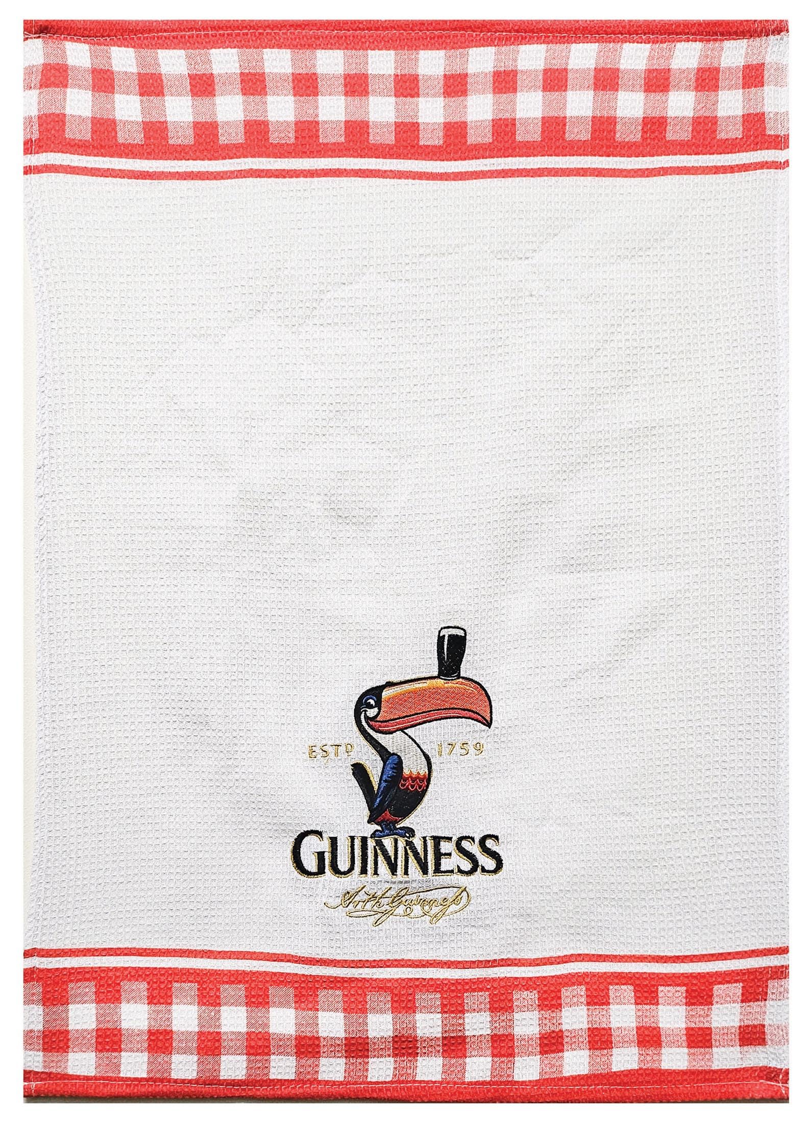 Guinness - Waffle Tea Towel - Red with Toucan