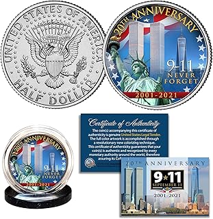 Merrick Mint World Trade Center 9/11 20th Anniversary 2001-2021 JFK Kennedy Half Dollar Coin WTC with Statue of Liberty