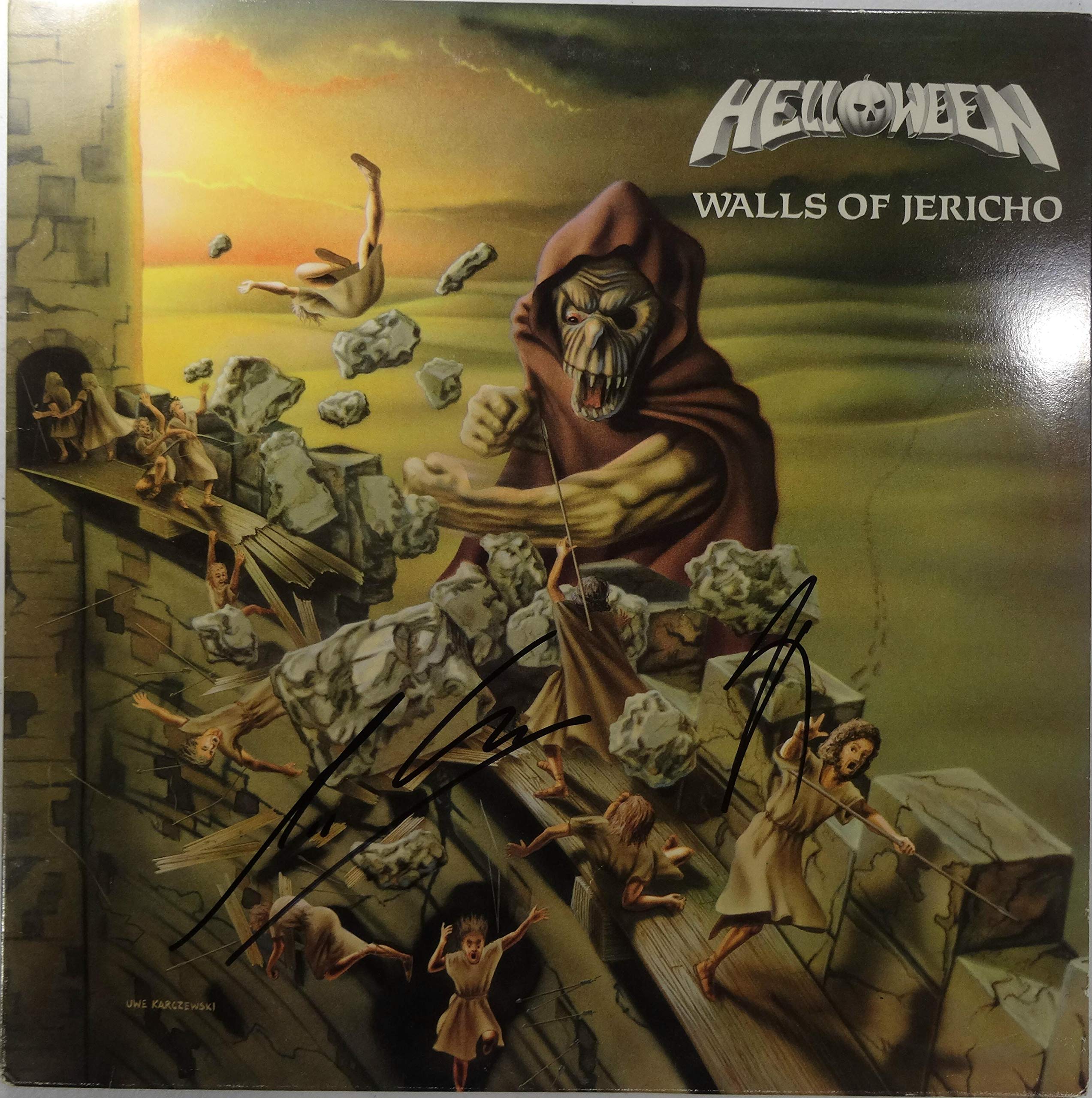 HELLOWEEN WALLS OF JERICHO 2x LP *RARE* RED CLEAR VINYL BOB PRESS
