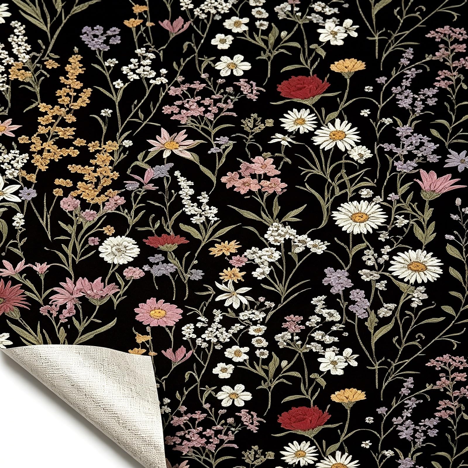 Zynqra W Floral Peel And Stick Allpaper,Removable Self Adhesive,For Bedroom Alls(,L10m/393.7In*W44cm/17.3In)